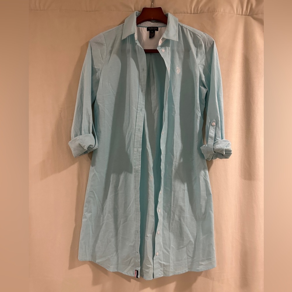 Blue Oxford Blue Shirt Dress